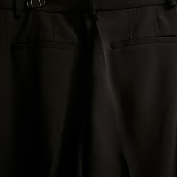 Ann Taylor Loft Tuxedo Stripe Black Crepe Like Wide Leg Pant Size 8 - Picture 5 of 9